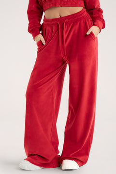 Teplákové nohavice Velour red