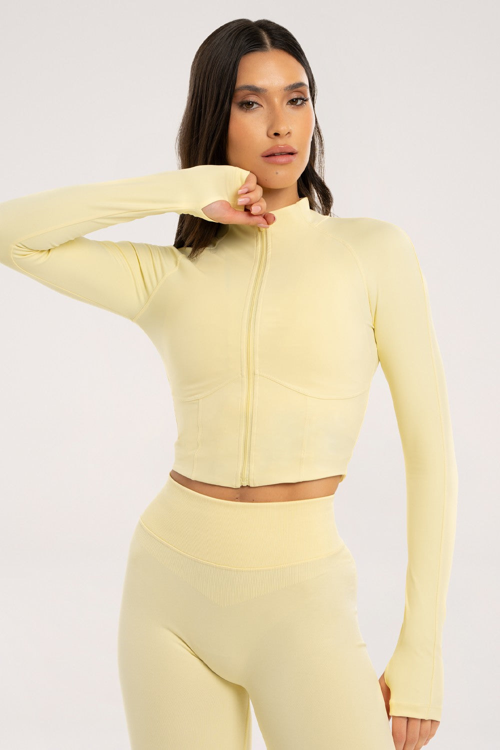 Bluza rozpinana "gorset" butter yellow