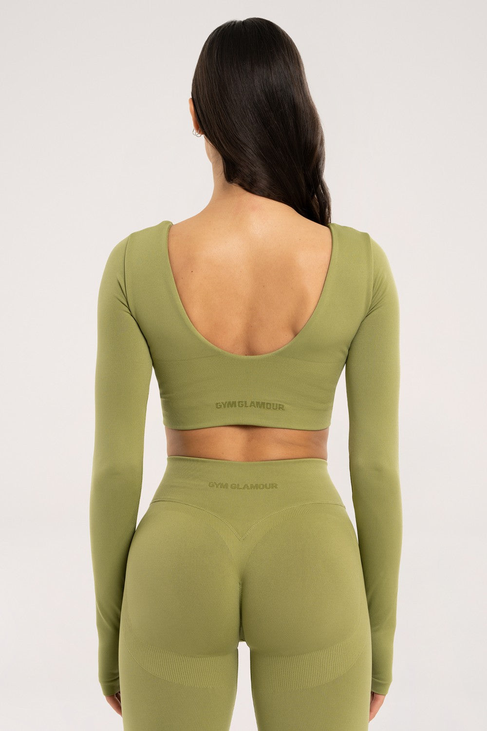 Longsleeve z odkrytymi plecami matcha