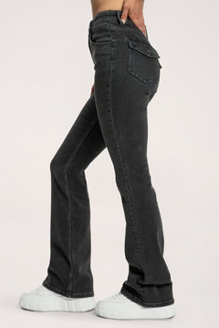 Дънки с клоширани крачоли push up black