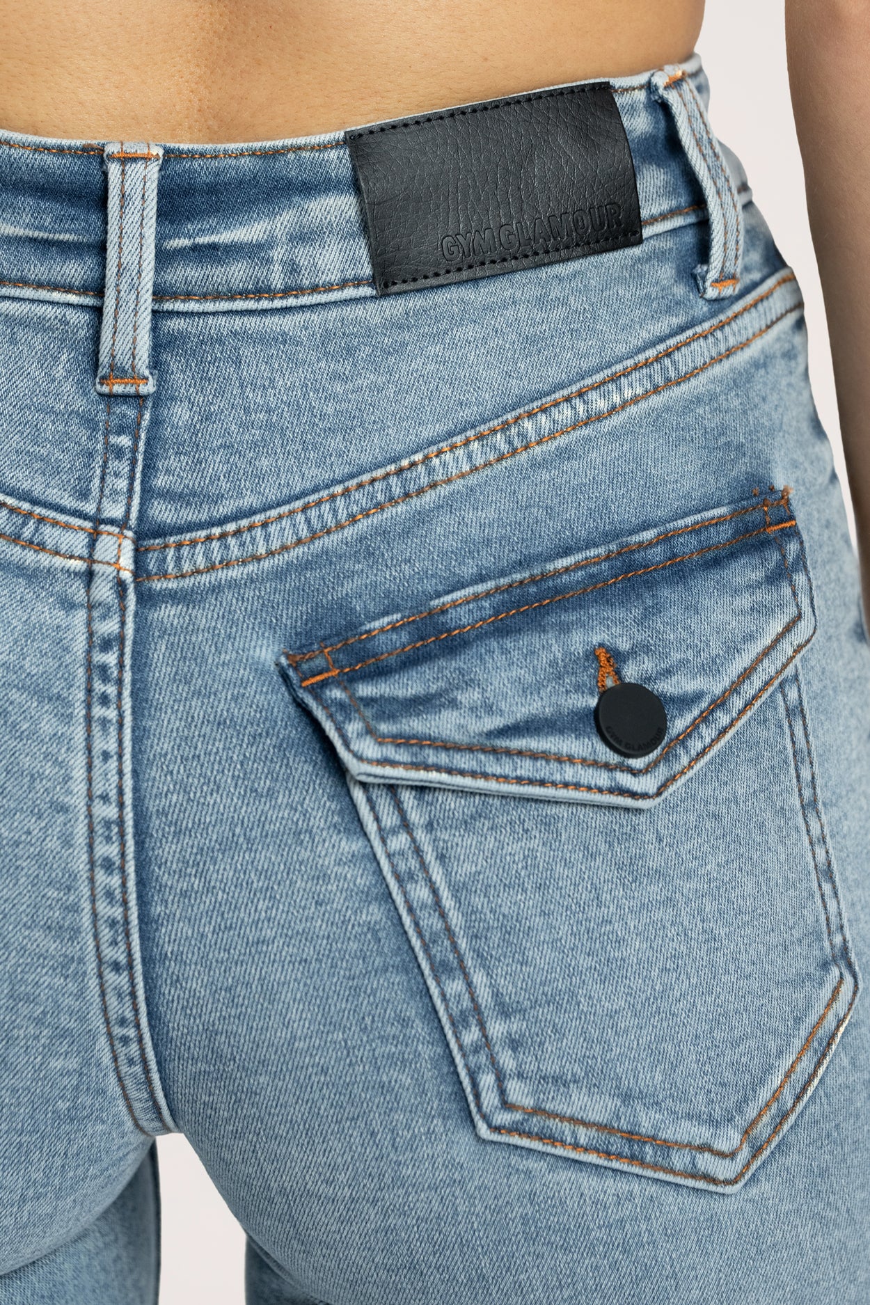 Jeansy dzwony push up light blue