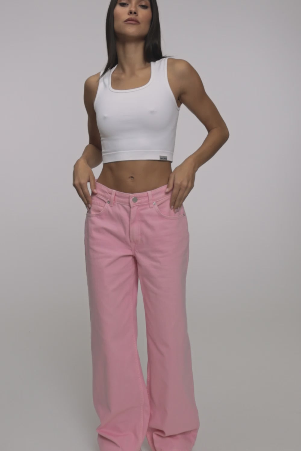 Jeansy boyfriend pink