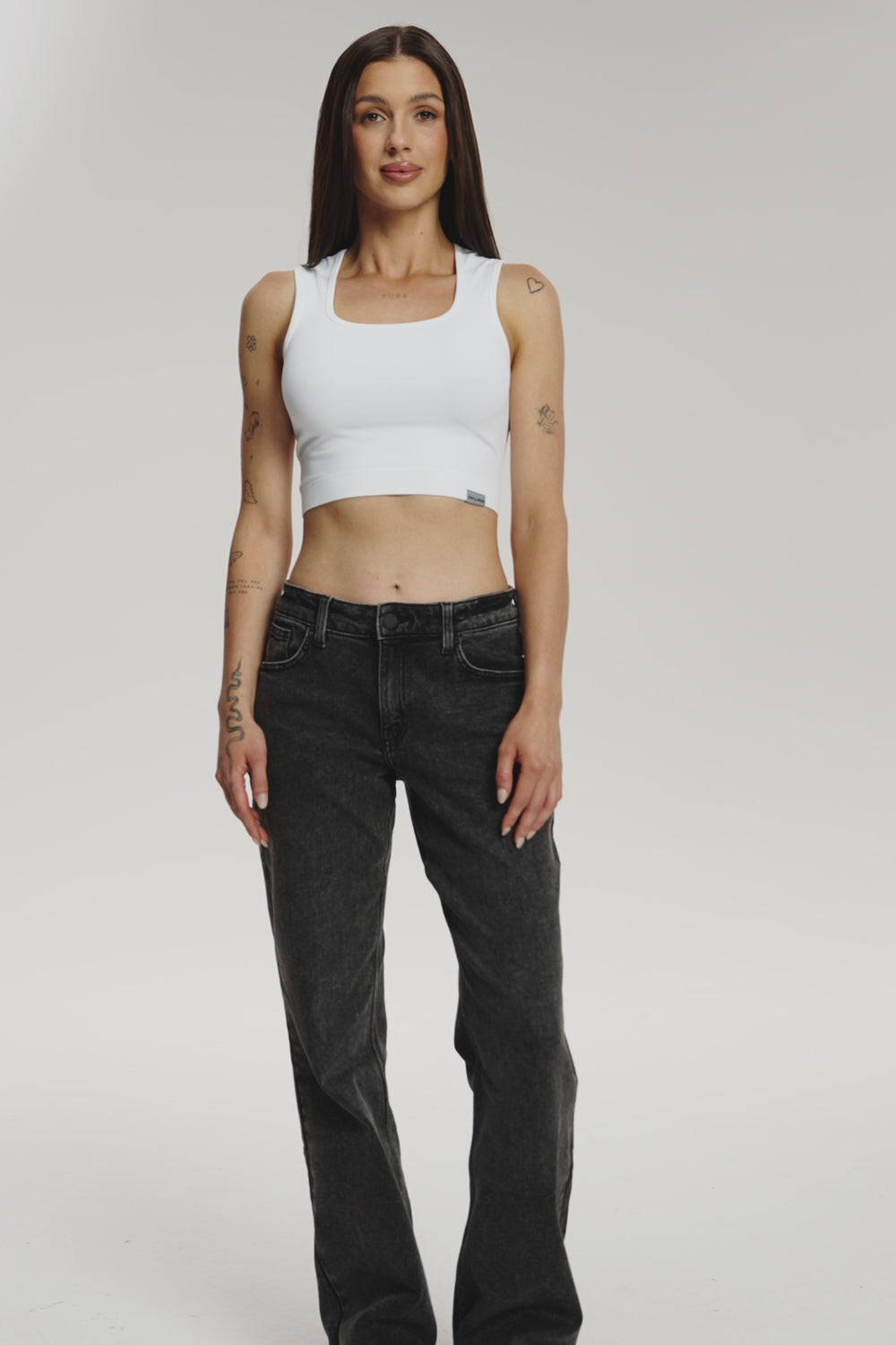 Hüftjeans Wide grey