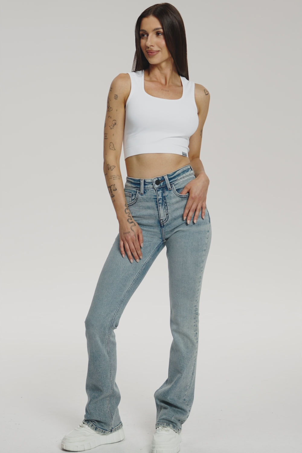 Push up flare jeans light blue